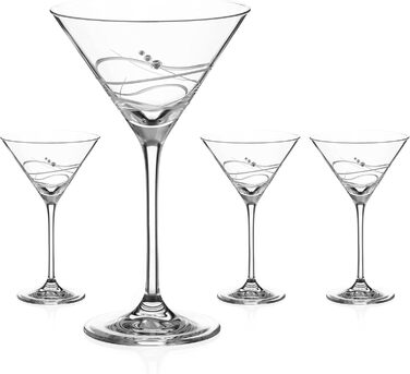 Бокали для коктейлів Martini DIAMANTE 'Soho' з кристалами Swarovski, набір 4 шт. в подарунковій упаковці