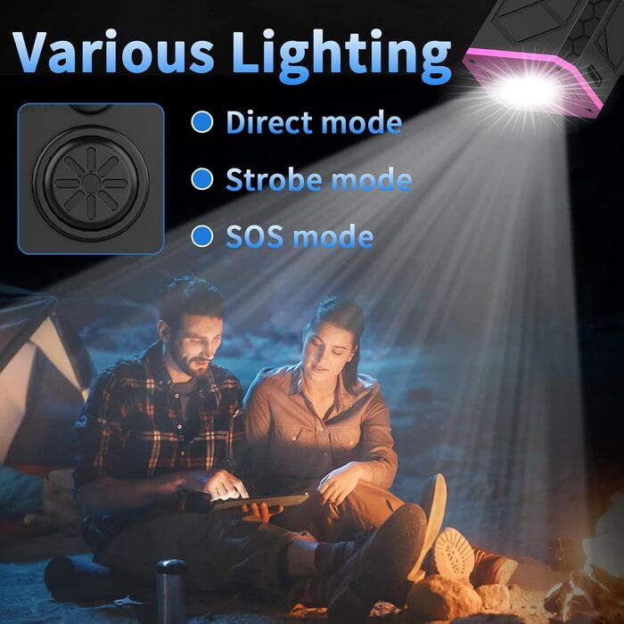 Електричний пилосос-фен, 10000mAh, LCD, міні-фен з ліхтариком для відпочинку на природі, 180000RPM, 4-та ступінь сили, чорний