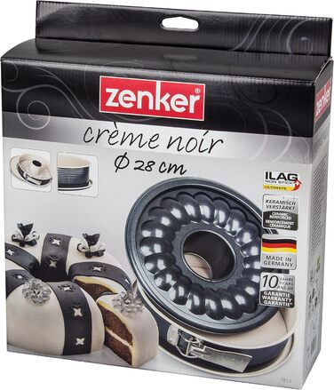 Zenker 7813 Springform Crème Noir with 2 tiers, diameter 29 cm, stainless steel, gray / beige, 28 x 28 x 7 cm, anthracite / cream