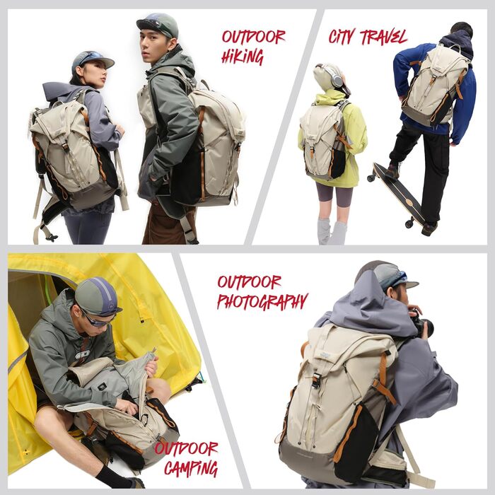 Сумка-рюкзак для камери VSGO Pocket Ranger Outdoor, захисний фоторюкзак для дзеркальних та бездзеркальних камер (25-33Л), Off White
