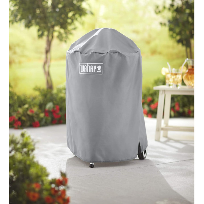 Вугільний гриль Weber Compact Kettle 47 см, чорний, кришка та захисний чохол, круглий мангал