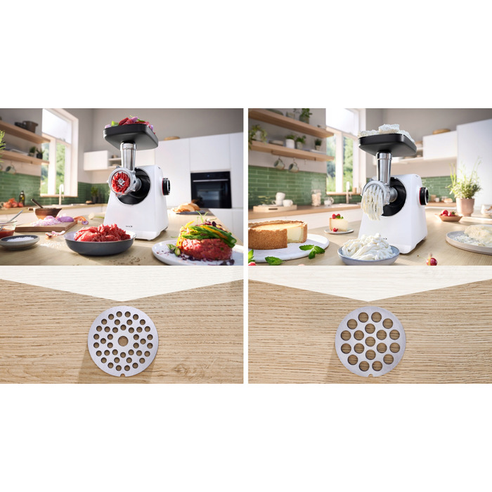 М'ясорубка Bosch Serie 6 MFWS607W 2100 Вт, реверс, біла