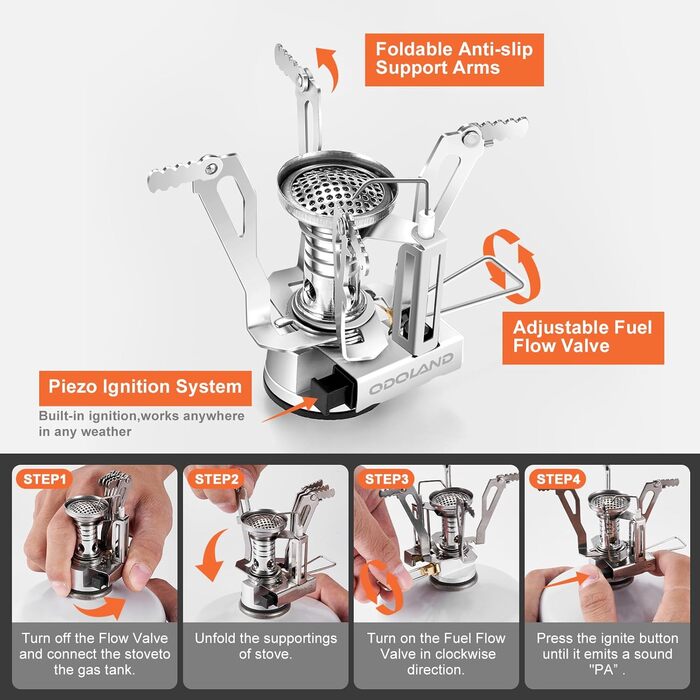 Набір посуду для кемпінгу Odoland з нержавіючої сталі 10 предметів: каструля, сковорода, тарілки, миски, виделки, ножі, ложки. Ідеально для пікніків, походів та кемпінгу.