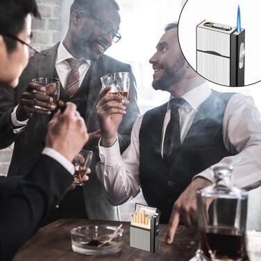 Алюмінієве екіпен для сигарет з запальничкою: водонепроникний кейс для 20 сигарет, USB зарядка (без газу), білий