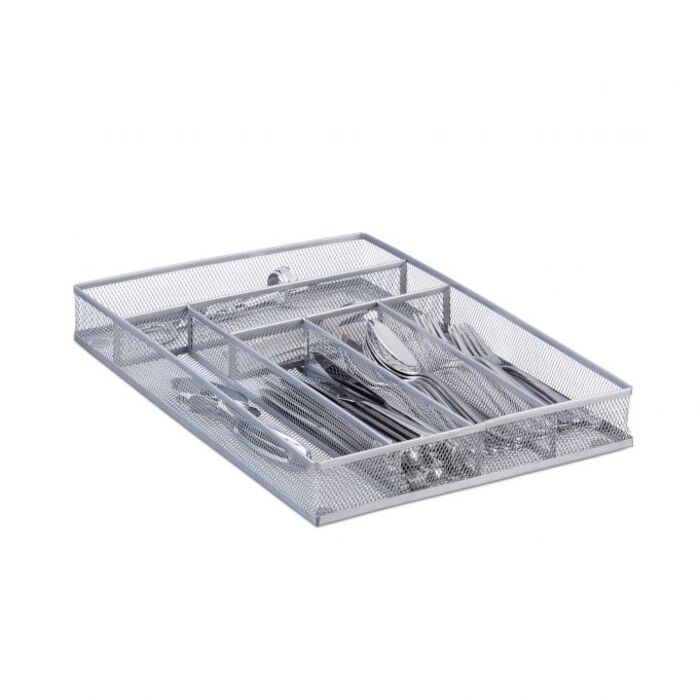 Relaxdays Cutlery Box Metal Mesh L