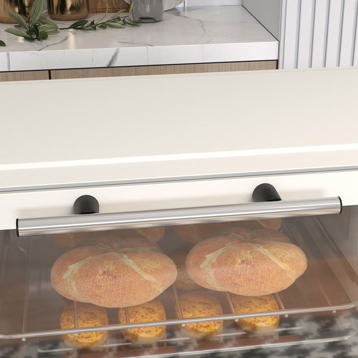 HOMCOM 9L Mini Oven with Baking Tray, Grill Rack, 100°C-230°C, with Adjustable Temperature and Cooking Time, 60 Min. Timer, 750W, Stainless Steel, Cream White | Aosom