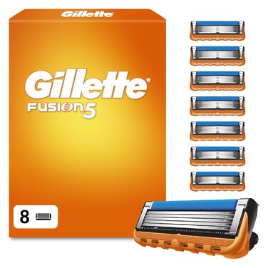 Смінні касети для гоління Gillette Fusion 5 для чоловіків, 8 шт, помаранчеві