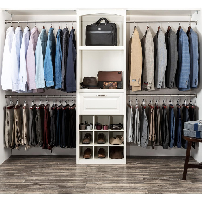 Дерев'яні вішалки для одягу – набір 6 шт. – міцні вішалки з широкими плечима, 6,3 см вигин для піджаків та костюмів, вішалки для штанів з висувним перекладином