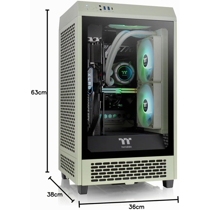 Корпус для ПК Thermaltake The Tower 200 Matcha Green (м'ятно-зелений), Mini-ITX