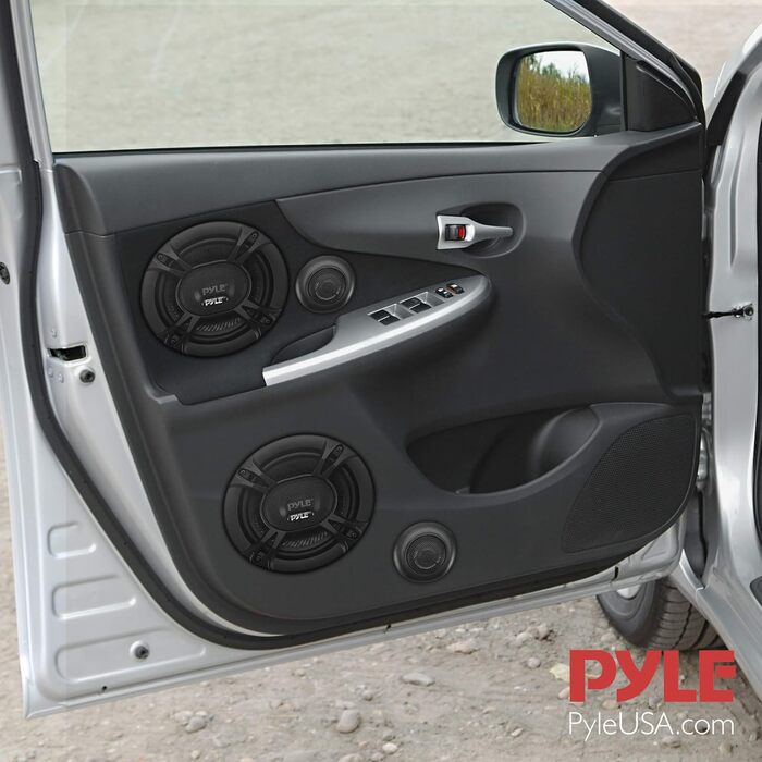 Автомобільна акустика Pyle 2-смугові динаміки 16,5 см, 360 Вт, універсальні, чорні, для дверей/панелі, OEM-заміна