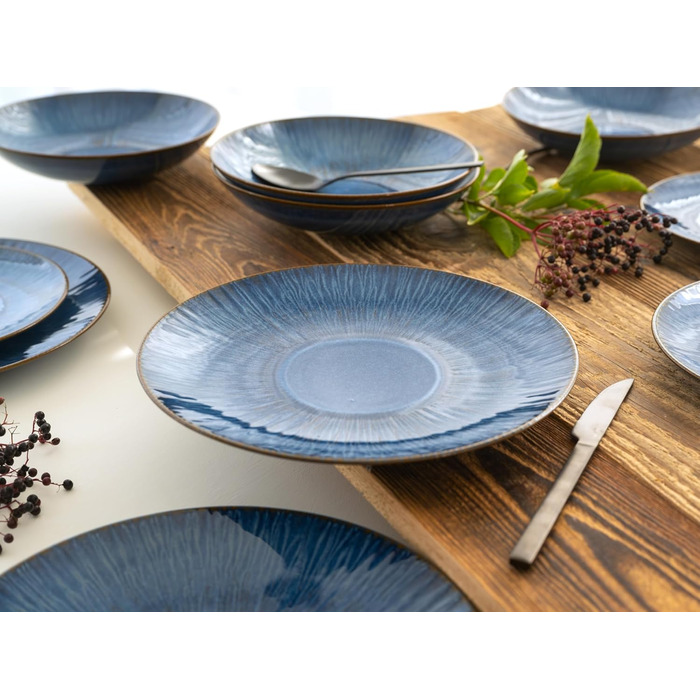 CreaTable Набір посуду Sea Breeze, 18 предметів, керамічний, блакитний, для дому