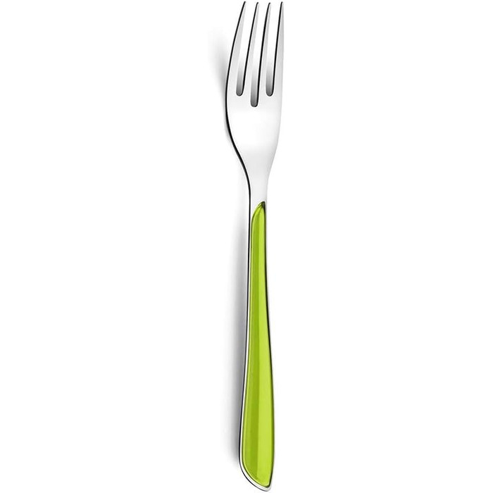 Amefa ECLAT Cutlery Set, 24-piece, for 6 people, 6 x spoons, 6 x forks, 6 x knives, 6 x coffee / tea spoons, 18/0 stainless steel, rust-proof & polished, colored handles, anise green, dishwasher-safe
