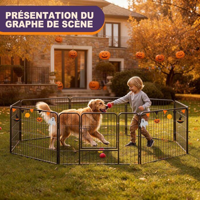 Металевий вольєр для цуценят та собак, загін для вигулу, 12-ти частинний забір, висота 60 см