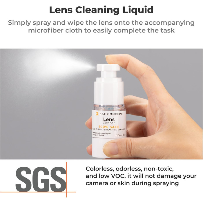 Набір для чищення об'єктивів K&F CONCEPT 15-в-1: Lenspen, тканина мікрофібри, рідина для чищення