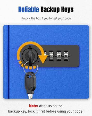 Шкафчик для ключів Uniclife на 60 позицій з комбінацією та ключовим замком, цифровий сейф, органайзер для ключів з регульованими полицями