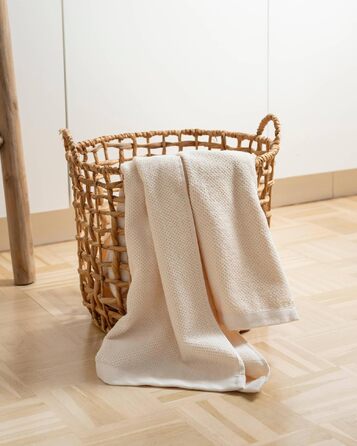 Набір махрових рушників для душу herzbach home Spa Kollektion, 100% бавовна, 50x100 см, 2 шт, колір крем