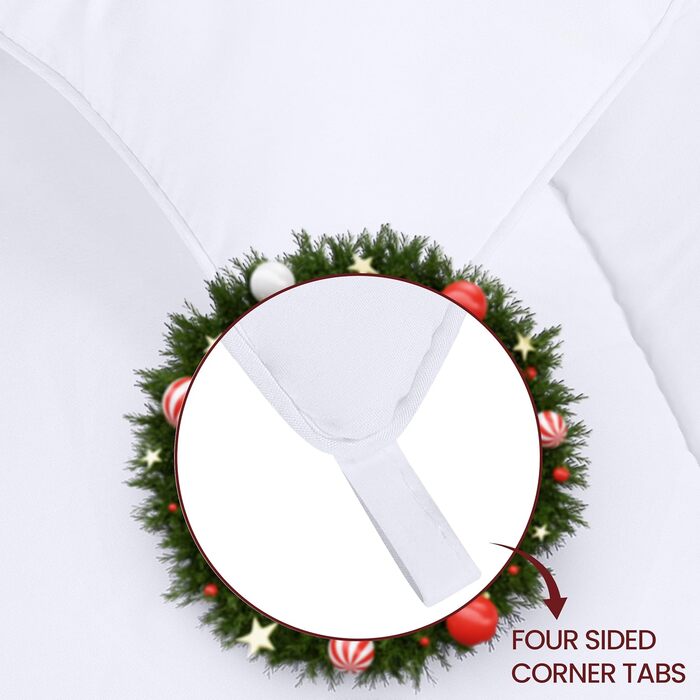 Ковдра Utopia Bedding 220x240 см, всесезонна, 370 GSM, дихаюча, стегане покриття, супер м'яка (біла)