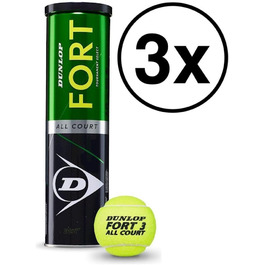 Dunlop Fort All Court Tennis Balls - 3 Cans of 4 Balls