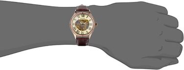 Чоловічий годинник JewelryWe з ручним заводом, аналоговий, стильний бізнес, Steampunk, з нержавіючою сталлю та шкіряним ремінцем, золотий, синій, з римськими цифрами