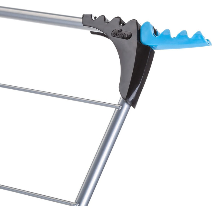 Сушарка для білизни Minky Trio Concertina Plus, 21 м сушильної площі, хром, блакитно-срібляста, для одного ліжка, 3 рівні