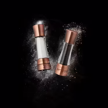 Cole & Mason Derwent Copper Salt and Pepper Grinder, Spice Grinder, 2-Piece Set, Manual with Adjustable Ceramic Grinder, Stainless Steel/Acrylic, 190mm, Precision+, Gift Set
