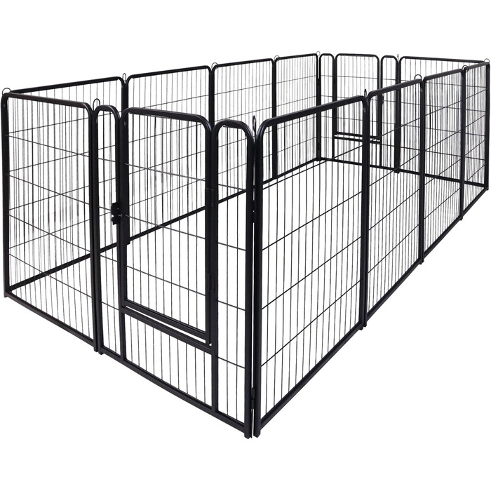 Вольєр для цуценят на 6 частин, 80 см, з 1 дверима та 5 фіксаторами, гнучкий та складаний, для квартири та саду