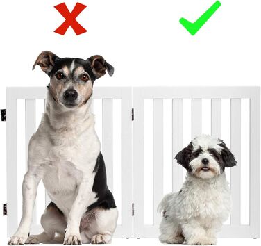 Захисний бар'єр для собак COSTWAY 60см, дерев'яне огорожа, дитяче ворота, розкладні, для сходи, білий (2 панелі)