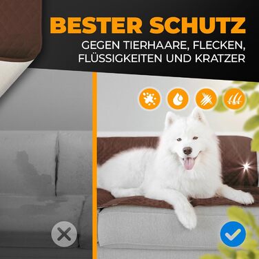 Водонепроникний коврик для собак SympaTierisch: захист дивану та ліжка, 150 x 130 см, коричневий