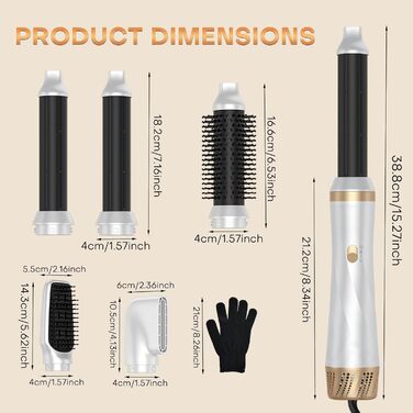 Airstyler 5 в 1: набір для укладки волосся з автоматичною завивкою, фен-щітка, 1000W, для об'єму, випрямлення та локонів