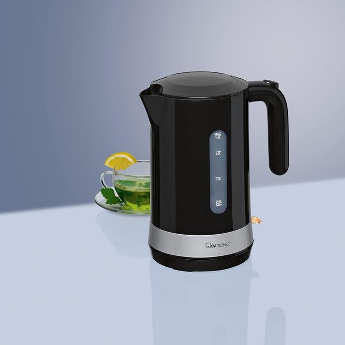 Електричний чайник Clatronic WK 3837: скляний, 1.7 л, BPA free, з підсвічуванням, для дому