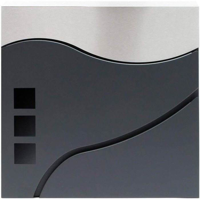 Поштовий ящик Verda з газетницею, 2 ключі, 37x37x11 см, нержавіюча сталь, дизайнерський настінний поштовий ящик, сучасний стиль