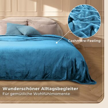 Плед Gräfenstayn® Kuscheldecke Cashmere-Feeling: м'який та пухнастий, 150x200/220x240 см, бірюзовий