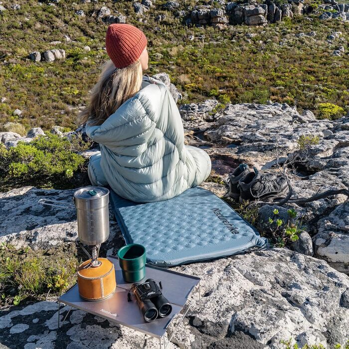 Naturehike Yugu: Саморозкладаний килимок для кемпінгу та трекінгу, 3.5 см, блакитний