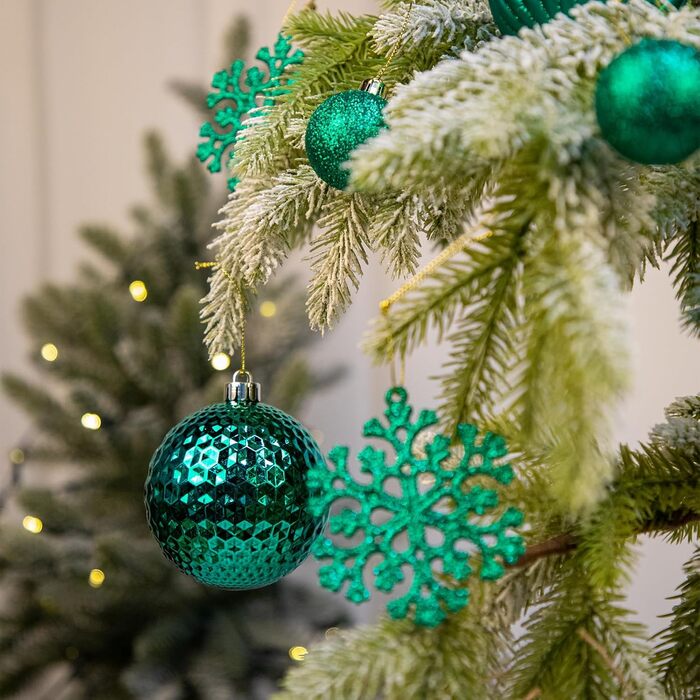 50 блакитних новорічних куля для прикраси ялинки, ударостійкі, новорічний декор