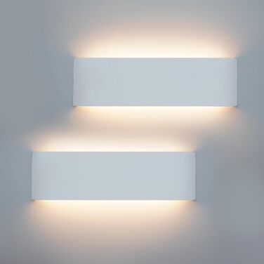 LED-стінні світильники KICAAO 2 шт. 12W, білий, сучасний дизайн, up-down, для дому, сходи, коридор, вітальня, спальня, з алюмінію