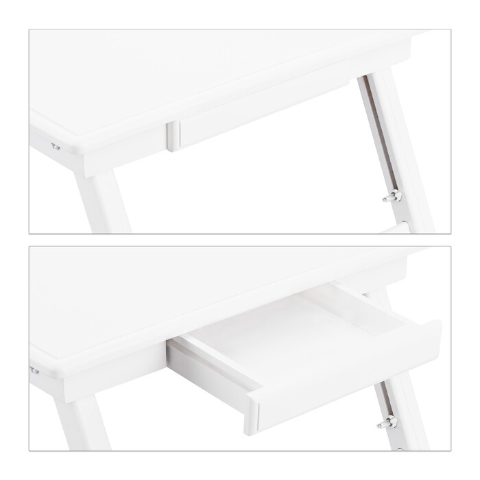 Relaxdays Bamboo Laptop Table White