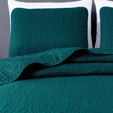 Chezmoi Collection Austin: Комплект з 3 великих пледів (Queen, Блакитно-зелений) -