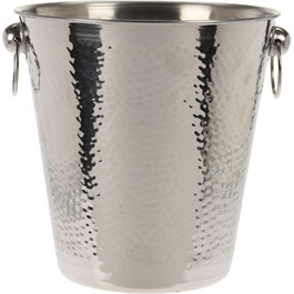 Охолоджувач для шампанського та вина з нержавіючої сталі Bambelaa, великий емальований еimer, срібний (діаметр 20 см)
