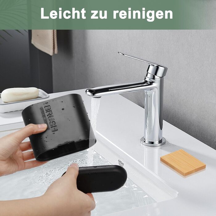 Тримач для електричної зубної щітки - органайзер для ванної кімнати, знімний, з отвором для стоку води, чорний, середній