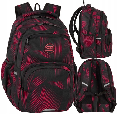 Багатофункціональний шкільний рюкзак CoolPack, чорно-червоний, 23 л