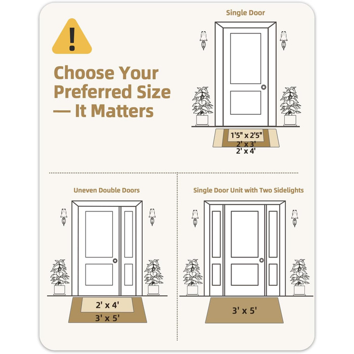 Килимок для дому та вулиці 43.5 x 75 см, сірий. Не слизький, стійкий до погодних умов, легко миється. Підходить для входу, собак, саду.