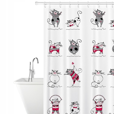 Текстильна штора для ванни Tatkraft Funny Cats