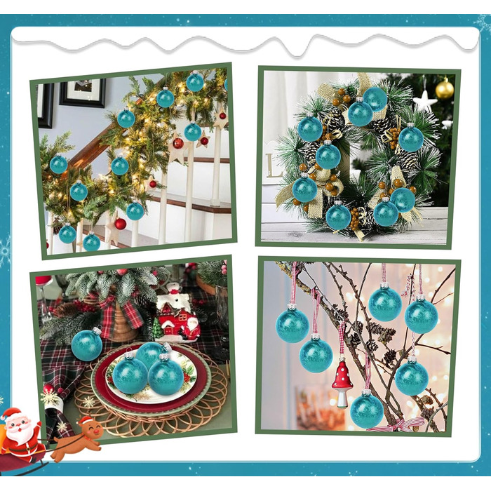 Скляні кулі для прикраси ялинки Hengsong, 24 шт., чорні та золоті, 6 см