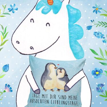 Декоративна подушка Mr. & Mrs. Panda з пінгвінами, що обіймаються, 40x40 см – подарунок для пари, на весілля, заручини, річницю, диванна подушка, чохол