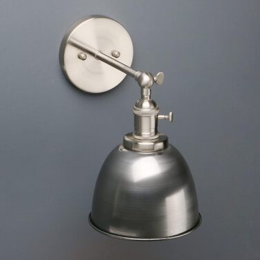 Phansthy 2-Piece Wall Light with Metal Shade Wall Lamp Industrial Design, Interior Vintage Loft Wall Lamp E27 max. 40W for Living Room Bedroom Office Kitchen Hallway (White) (Clear Lacquer)