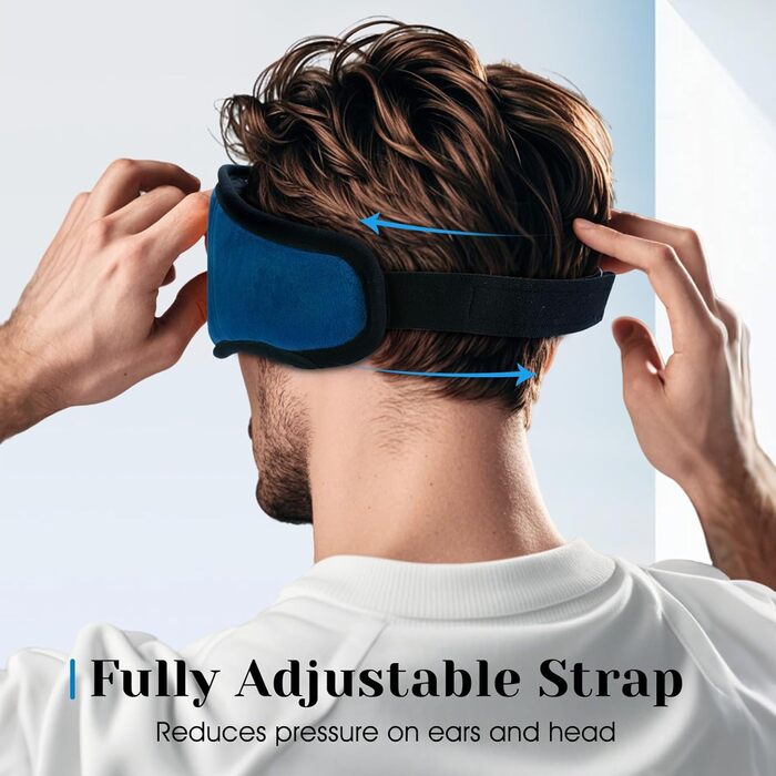 Маска для сну з навушниками Musicozy 3D Bluetooth, повна затемнення, для сну, подорожей, відпочинку, медитації (Цянова)