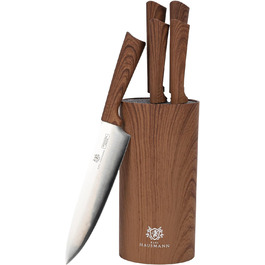 Набір ножів Karl Hausmann 5 предметів: ніжний блок, кухонні ножі з нержавіючої сталі (колір: коричневий)