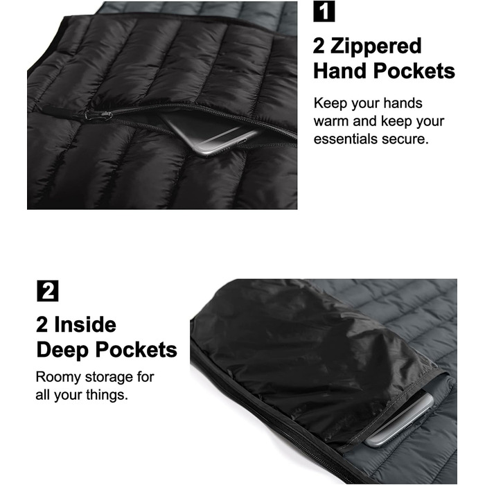 Жіночий теплий пуховий жилет itte Donkey Andy для туризму, подорожей та повсякденного носіння (Verdünner Schwarz, XS)