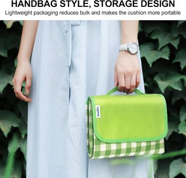 Плед для пікніка Reakoo 200x300 см, водонепроникний килим для пляжу XXL, з ручкою, антипісочний, пральний для кемпінгу, парку, саду