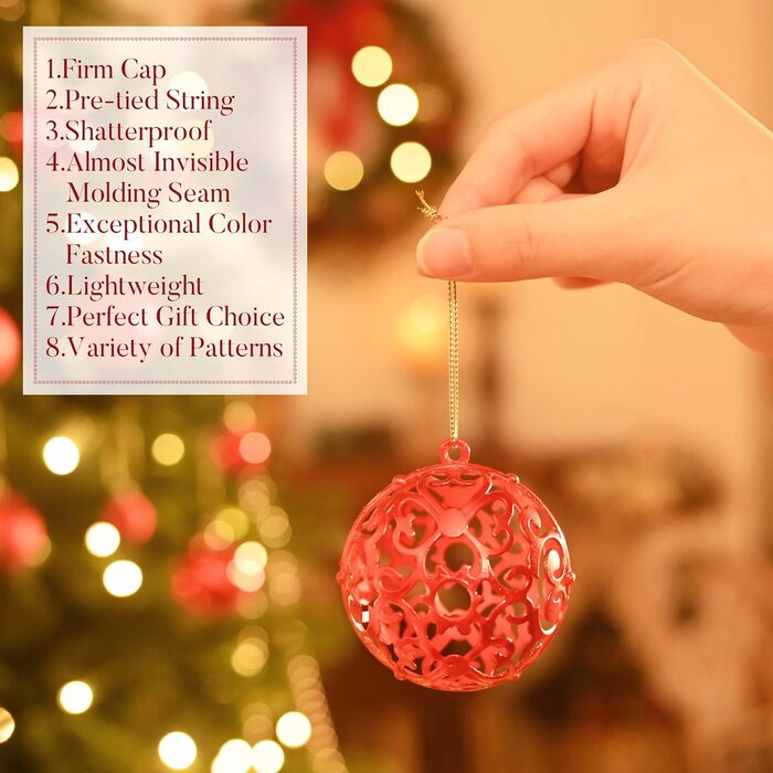 Набір прикрас для ялинки Valery Madelyn, 100 шт. ялинкові кулі з подарунковим пакуванням, червоні